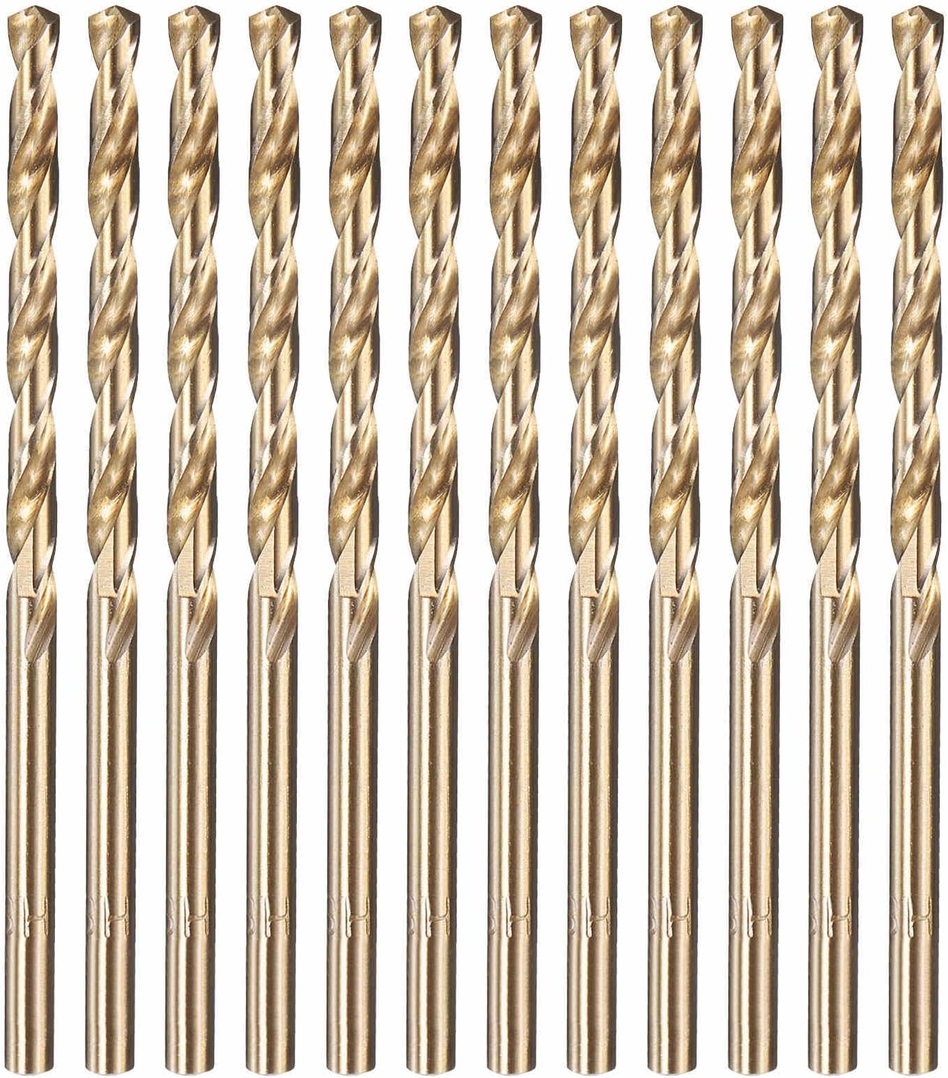 12pcs Drill Bit - [#30 Diameter] 3.264mm M2 HSS Micro Mini Cutting Tool for Machining Hard Metal Woodworking Handicraft Use, 135° Cutting Angle Gold