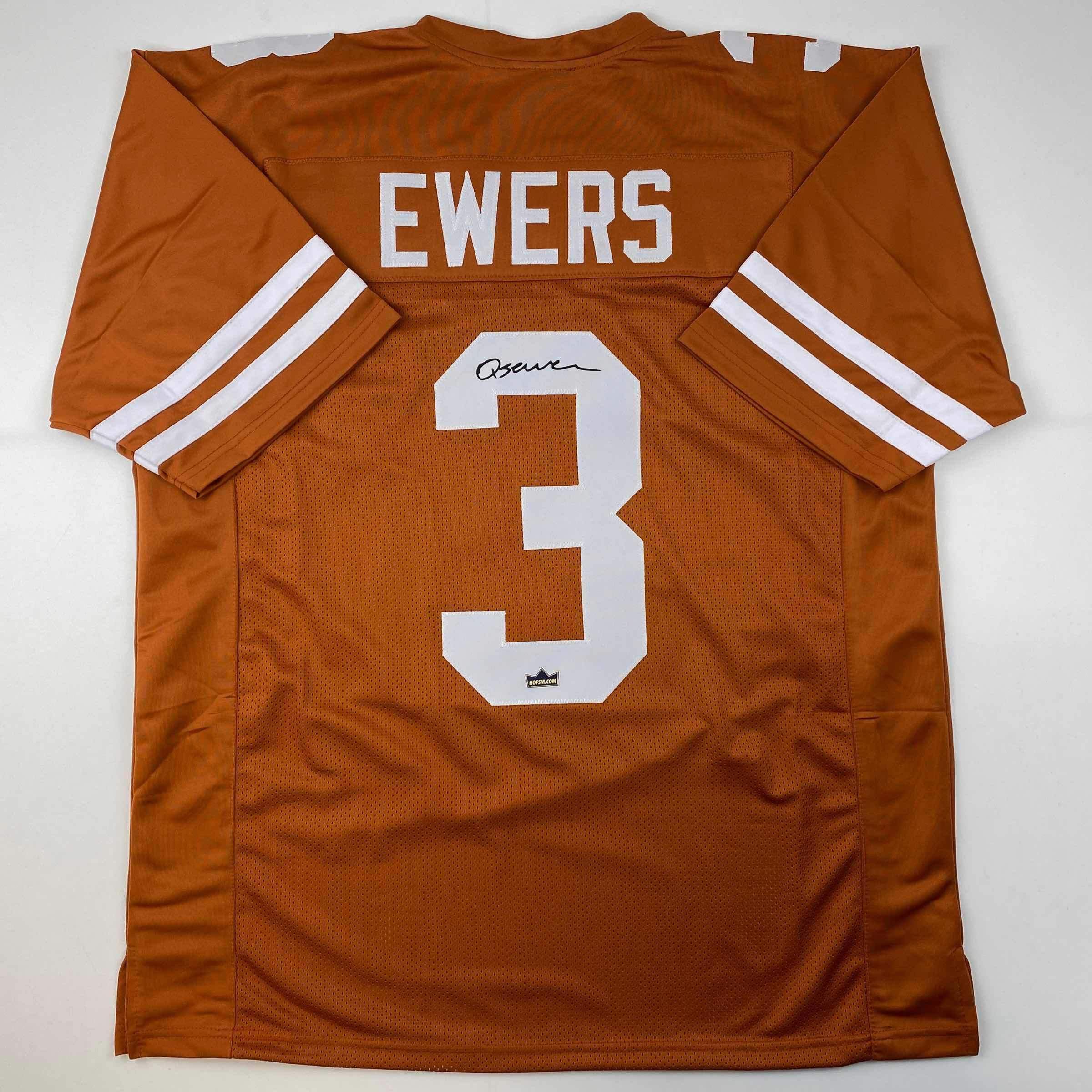Facsimile Autographed Quinn Ewers Texas Orange Reprint Laser Auto