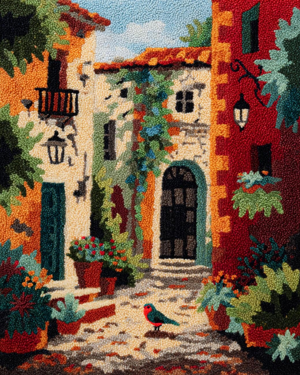 AMBATTERY Latch Hook Tapestry Kit Streetscape 55x75cm