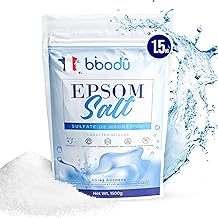 BIBODU Epsom Salt 1500g | Epsom Natural Salt for Relaxing, Revitalizing and Recovering | 100% Pure Magnesium Sulphate Perfect for Relaxing, Detoxifying and Muscle Recovery