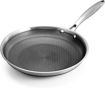 Tieplis Stainless Steel Frying Pan Honeycomb Structure 24 cm, Hybrid ...
