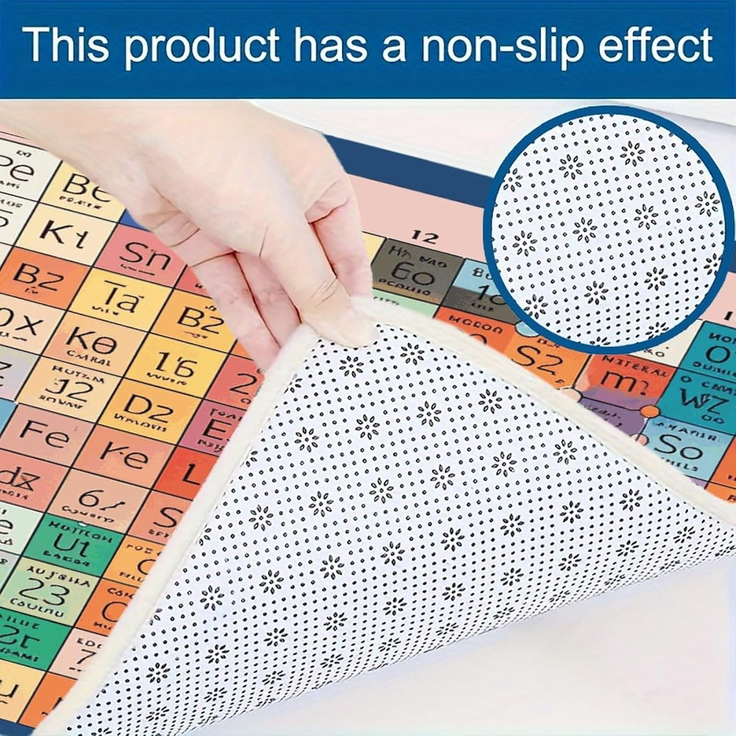 Periodic Table of Elements Kitchen Rugs Sets of 3 Washable Non Slip Kitchen Rug Water Resistant Carpet Piece Anti Fatigue Kitchen Mats Soft Comfort Standing Mat Modern Area Rug