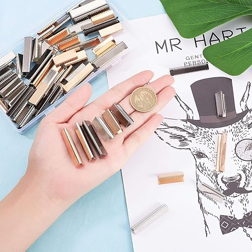 Miniatura 3 de PH PandaHall 72 piezas de 3 colores con hebilla de cinturón, puntas de cinta engarzadas para cinturón de cincha, reparación de clips de cinturón de