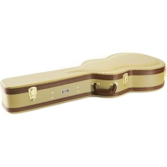 Fame Guitar Case Weatherproof Moulded Case for Classical Guitar Guitar Case with Accessory Compartment and Robust Metal Buckles Tweed Case Wooden Core Red Plush Lining Accessory Compartment