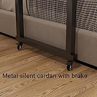 Vista 6 de TigerDad Mesa sobre la cama con ruedas, estilo moderno, marrón, 55.1-82.7x25.6x18.1 pulgadas, capacidad de peso de 350 libras