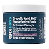 Glycolic Acid 20% Resurfacing Pads for Face & Body with Vitamins B5, C & E, Green Tea, Calendula, Allantoin - Exfoliates Surface Skin and Reduces Appearance of Fine Lines and Wrinkles - Peel Pads