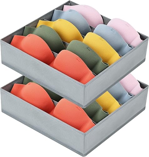 DIMJ Organizador de brasieres para armario, 2 paquetes grandes de organizadores de cajones de brasieres para ropa, organizador plegable de ropa