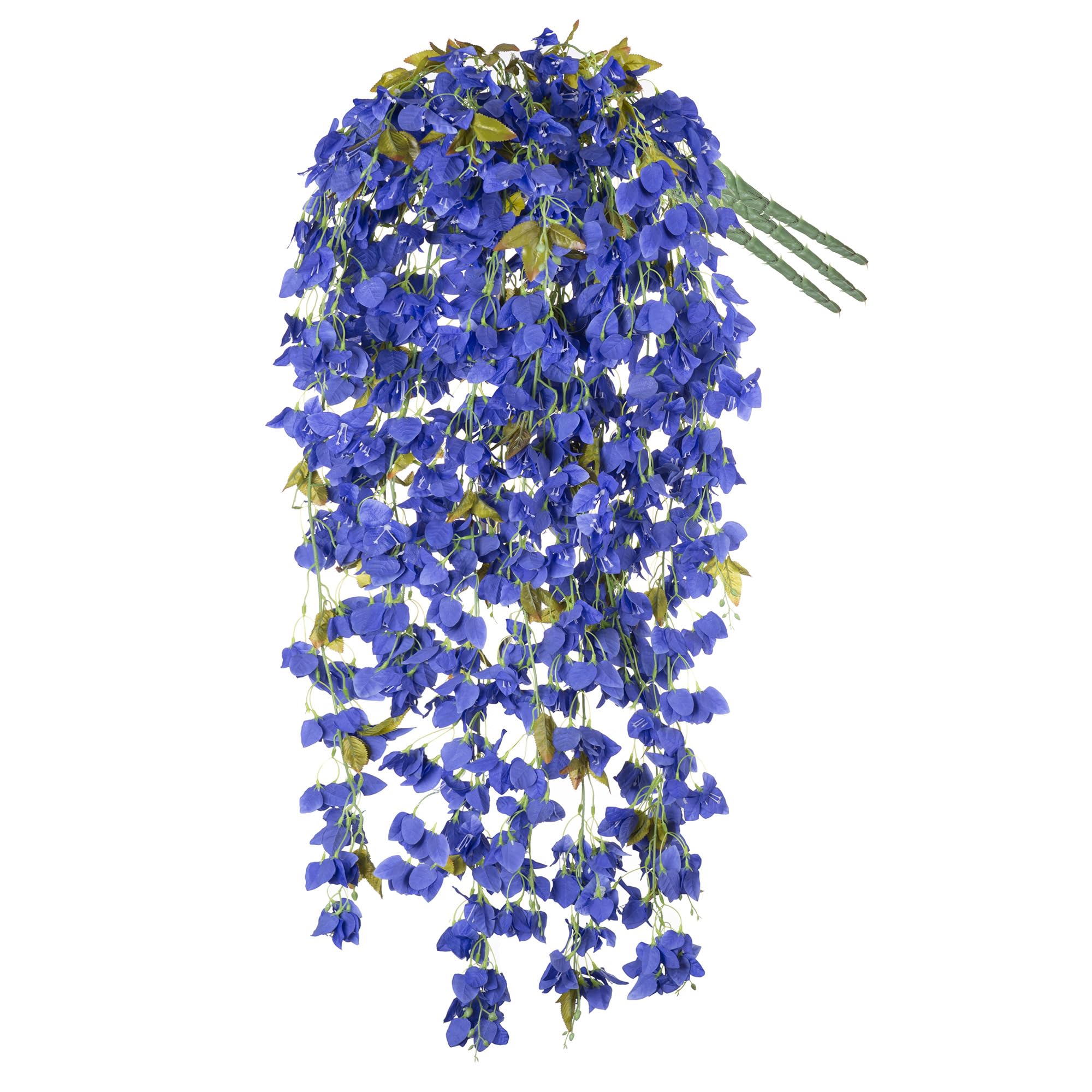 3 PCS Artificial Bougainvillea Bouquet Flowers,49 inches Triangle Plum Blooming Silk Bouquet for Home Centerpieces Garden Party Indoor Outdoor Spring Summer Decoration(Blue)