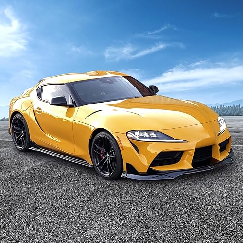 Miniatura 2 de FREEMOTOR802 Divisor de labio para parachoques delantero, compatible con Toyota GR Supra A90 2020-2024, impresión de fibra de carbono estilo IKON, 1