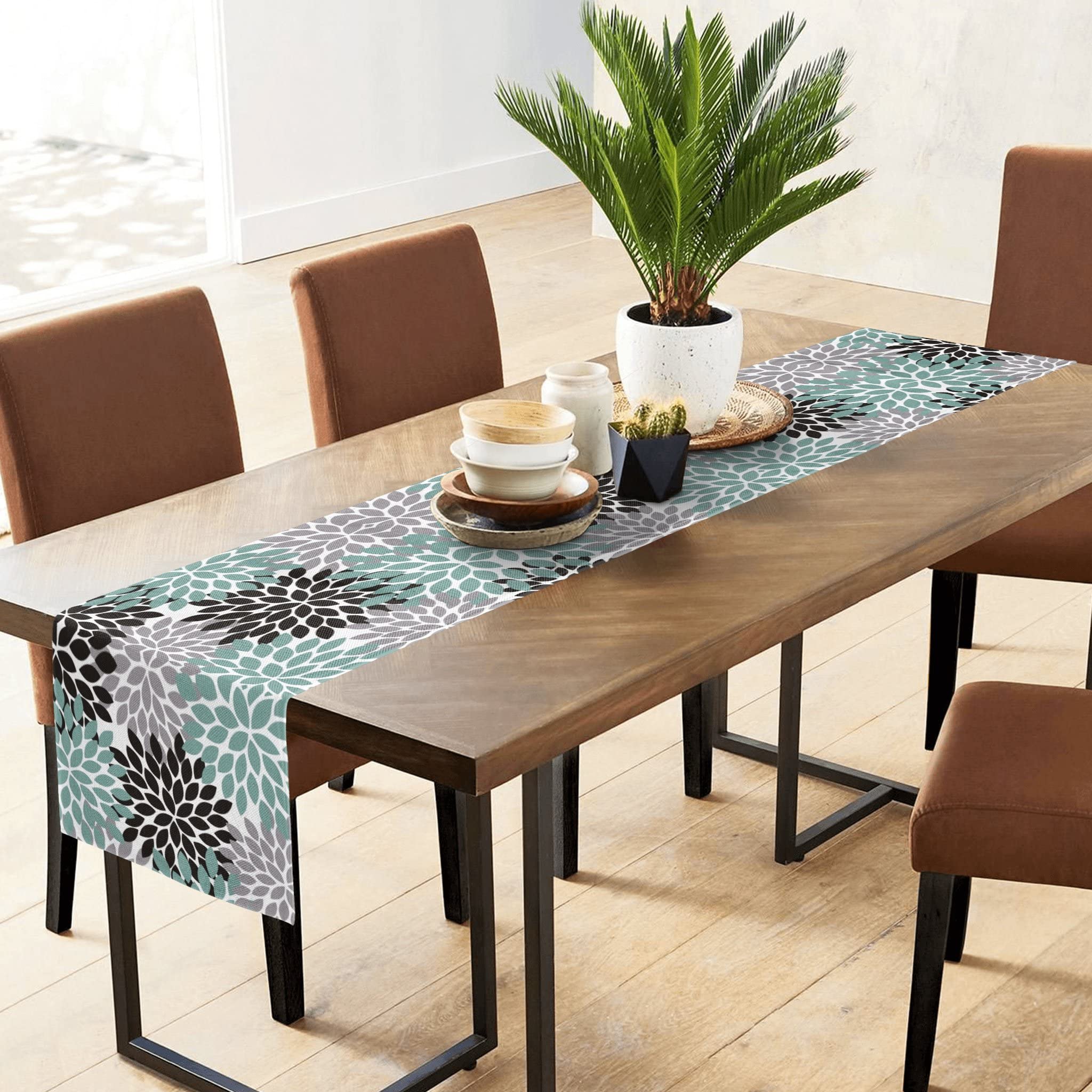 Camino De Mesa Verde Salvia Gris De 60 Pulgadas De Largo Para Decoración De Mesa De Comedor, Camino De Mesa De Lino De Algodón Lavable Para Mesa De Café, Cocina, Fiesta