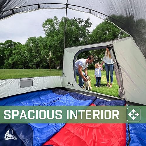 Miniatura 5 de Happy Travel Camping Tent, 46 Person Dome Tents for Camping with Rainfly, Waterproof Clip Easy Setup Portable Family Tent with Mesh Windows, 20%