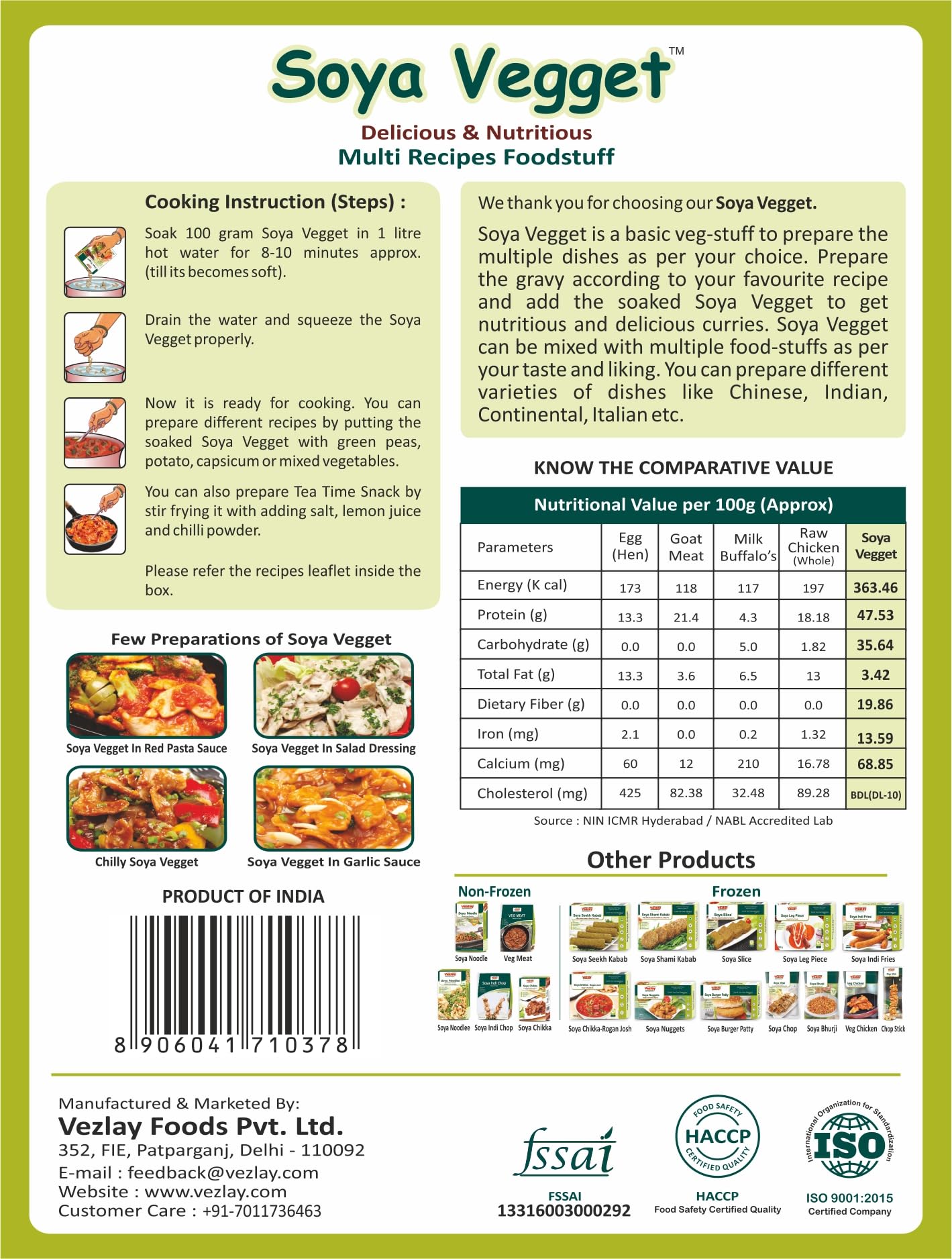 Vezlay Soya Vegget- 200 Gm - Image 2 thumbnail