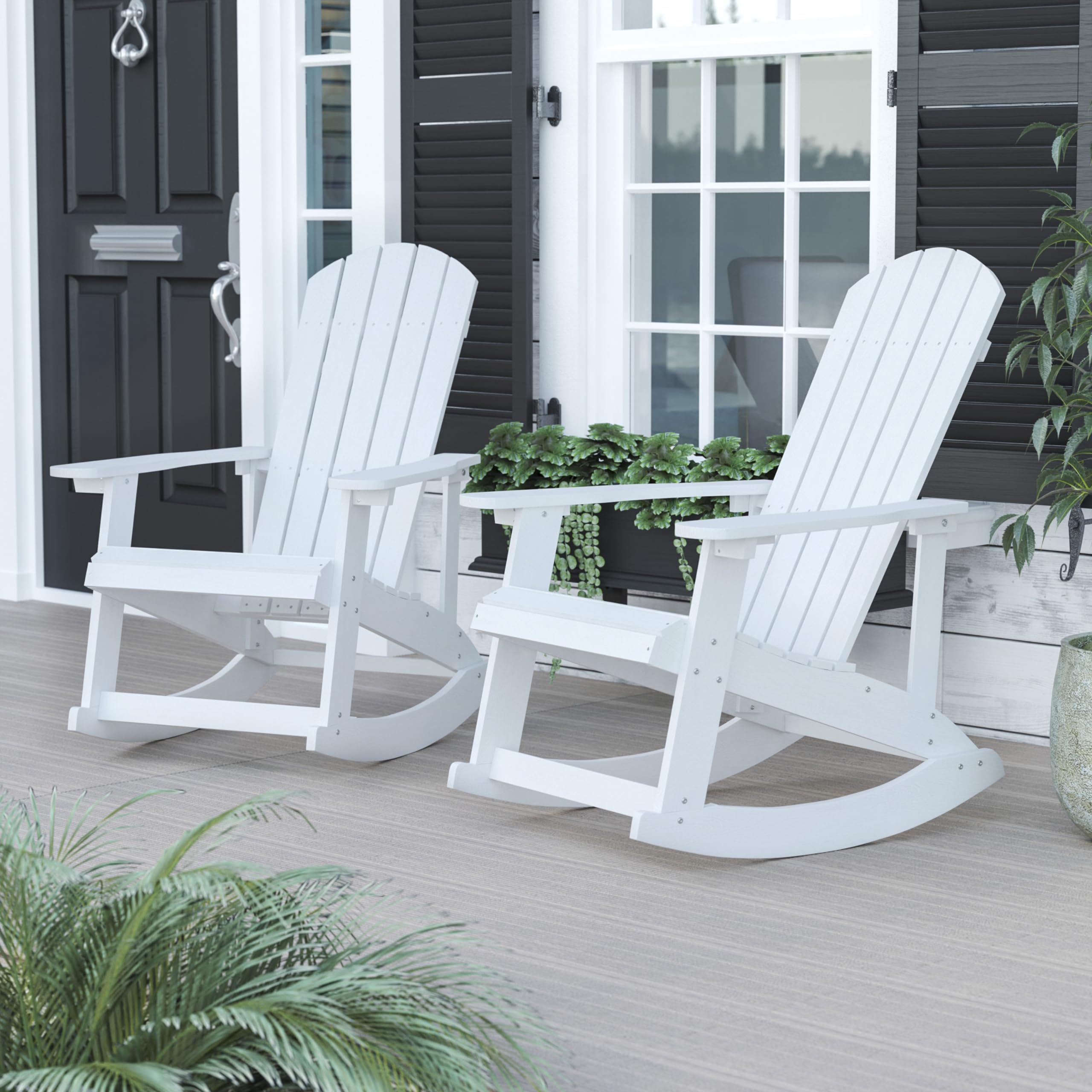 Amazon.com: BizChair Poly Resin Wood Adirondack Rocking Chair