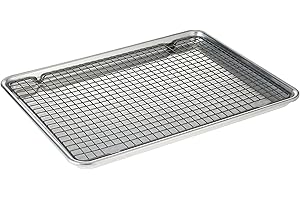 Nordic Ware Half Sheet with Oven-Safe Nonstick Grid, 2-Piece Set