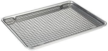 Nordic Ware 43172 2-Piece Set-Half Sheet W/Oven Safe Nonstick Grid, Aluminum