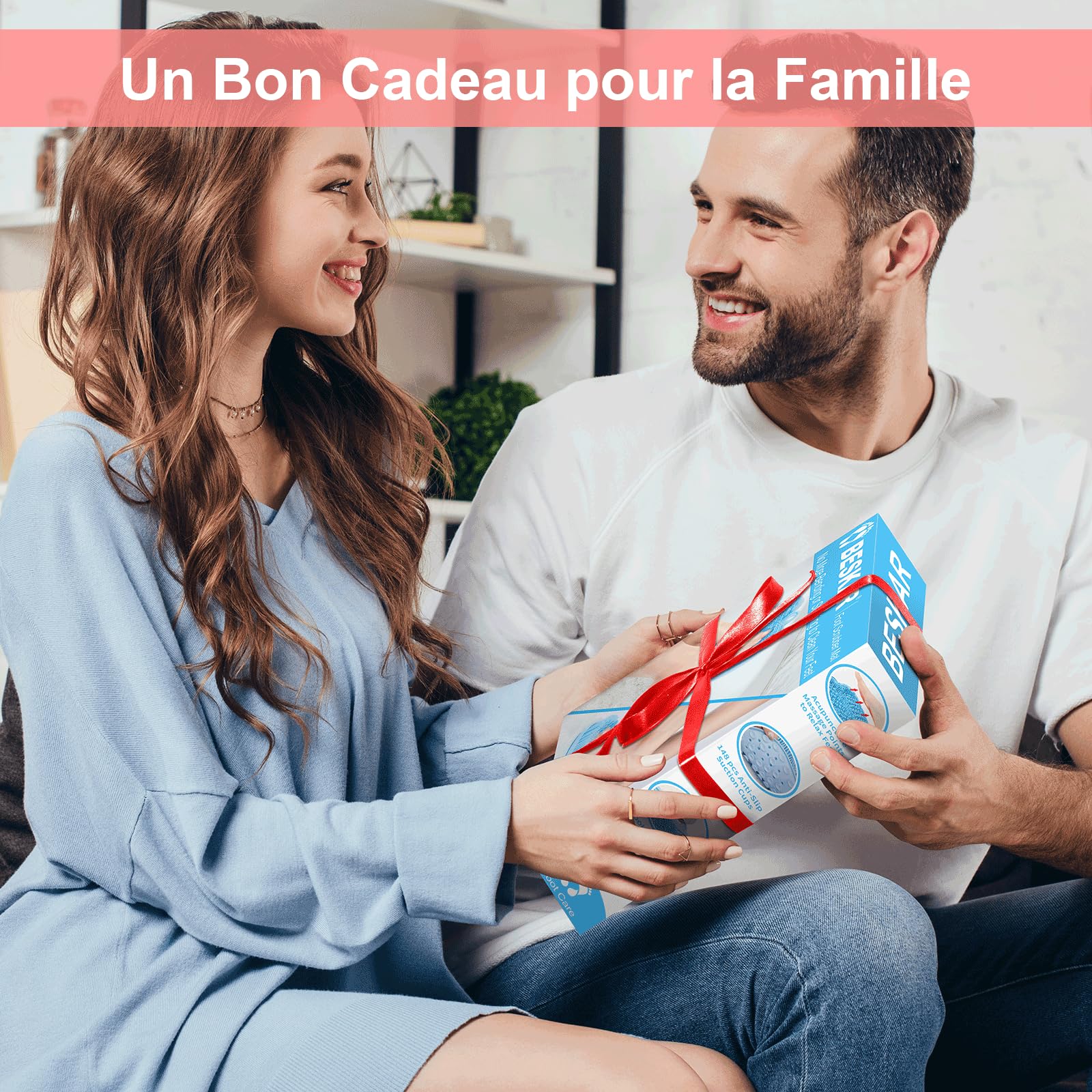 BESKAR Brosse Pieds Douche avec Ventouses Antidérapantes, Foot Spa Brosse pour Nettoyer et Exfolier Les Pieds, Pas de Flexion, Pied Acupuncture Mat pour Détendre Les Pieds