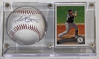 Paul Konerko Signed OML Baseball & Topps Chicago White Sox Trading Card - Beckett BAS COA Authenticated & Ultra Pro Displa...