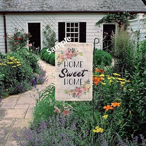 Miniatura 5 de KafePross - Bandera de ancla náutica con diseño de rayas de casa personalizada para su nombre Est. tiempo de navegación, decoración del hogar,