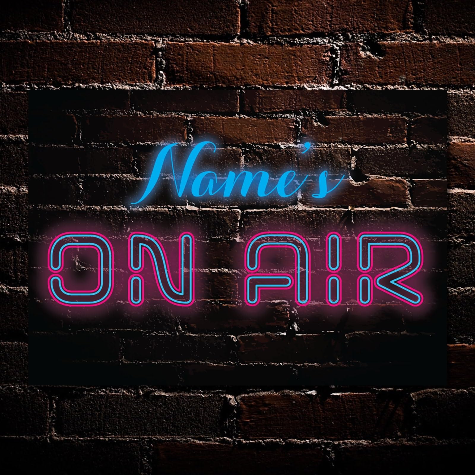 PERSONALISED On Air Neon Effect Sign Air Radio Design Wall Decor Metal Plaque