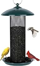 Gtongoko Finch Bird Feeders for Outdoors 2.5 LB Capacity Squirrel Proof Metal Tube Bird Feeders Thistle & Nyjer Seed Hanging Feeder, Green