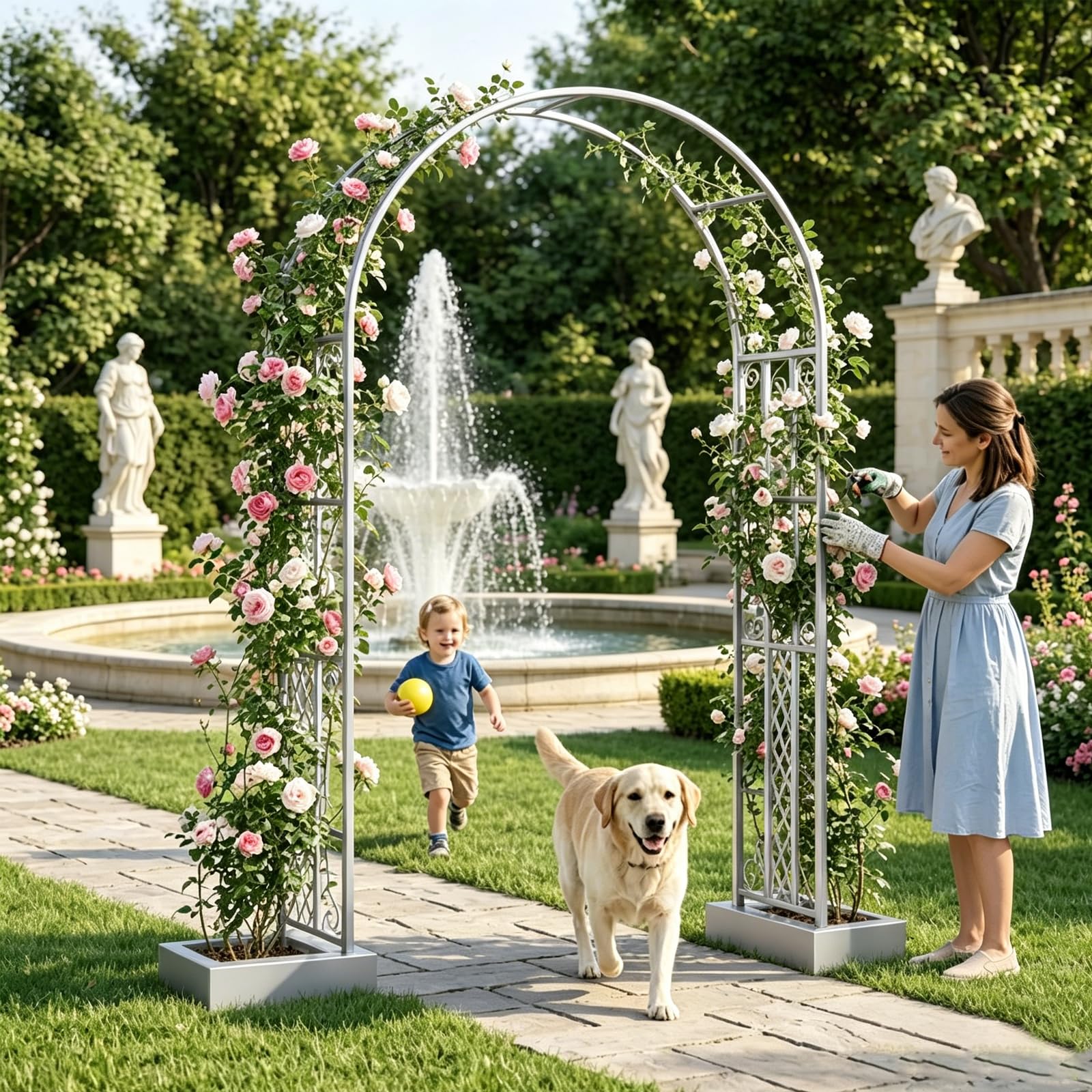 Arco Da Giardino In Metallo, Arco Per Rose, Rampicanti,Sostegno Per Piante Rampicanti,Archetto Per Matrimoni E Feste,Resistente Agli Agenti Atmosferici, In Acciaio Verniciato A Polvere