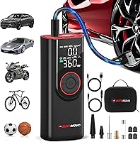 Vista 1 de Inflador de neumáticos, compresor de aire portátil, inflado 3 veces más rápido, bomba de aire de 150 PSI para neumáticos de automóvil con medidor