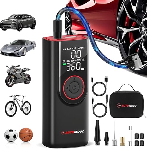 Inflador de neumáticos, compresor de aire portátil, inflado 3 veces más rápido, bomba de aire de 150 PSI para neumáticos de automóvil con medidor de