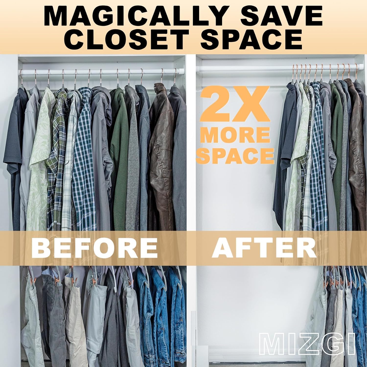 MIZGI Premium Clear Hangers (Pack of 50) Heavyduty- Pink Acrylic No Shoulder Bump Suit Hangers - Space Saving Clothes Hangers,Rounded Hanger for Coat,Sweater,Jackets,Pants - Image 7