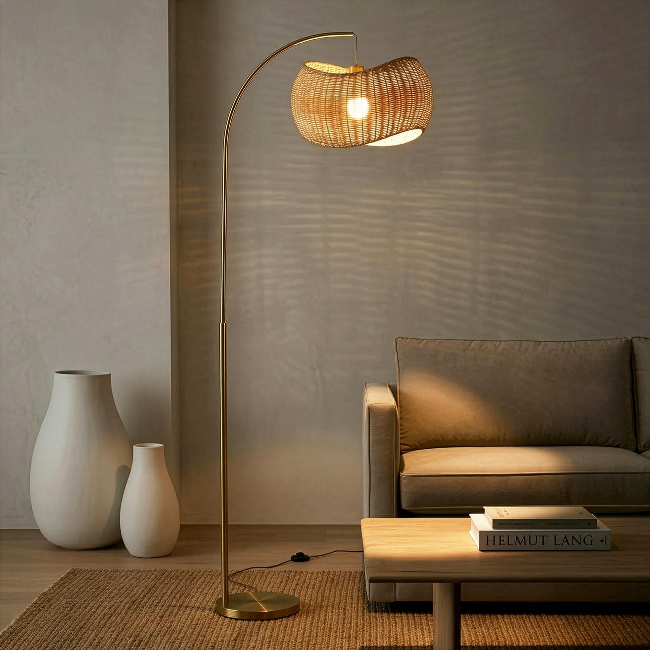 Brightech Wave Arc Floor Lamp - Chic Standing Lamp with Unique