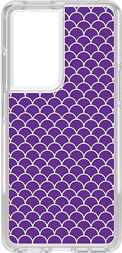 DistinctInk Clear Shockproof Hybrid Case for Samsung Galaxy S21 Ultra 68 Screen - TPU Bumper Acrylic Back Tempered Glass Screen Protector - Purple