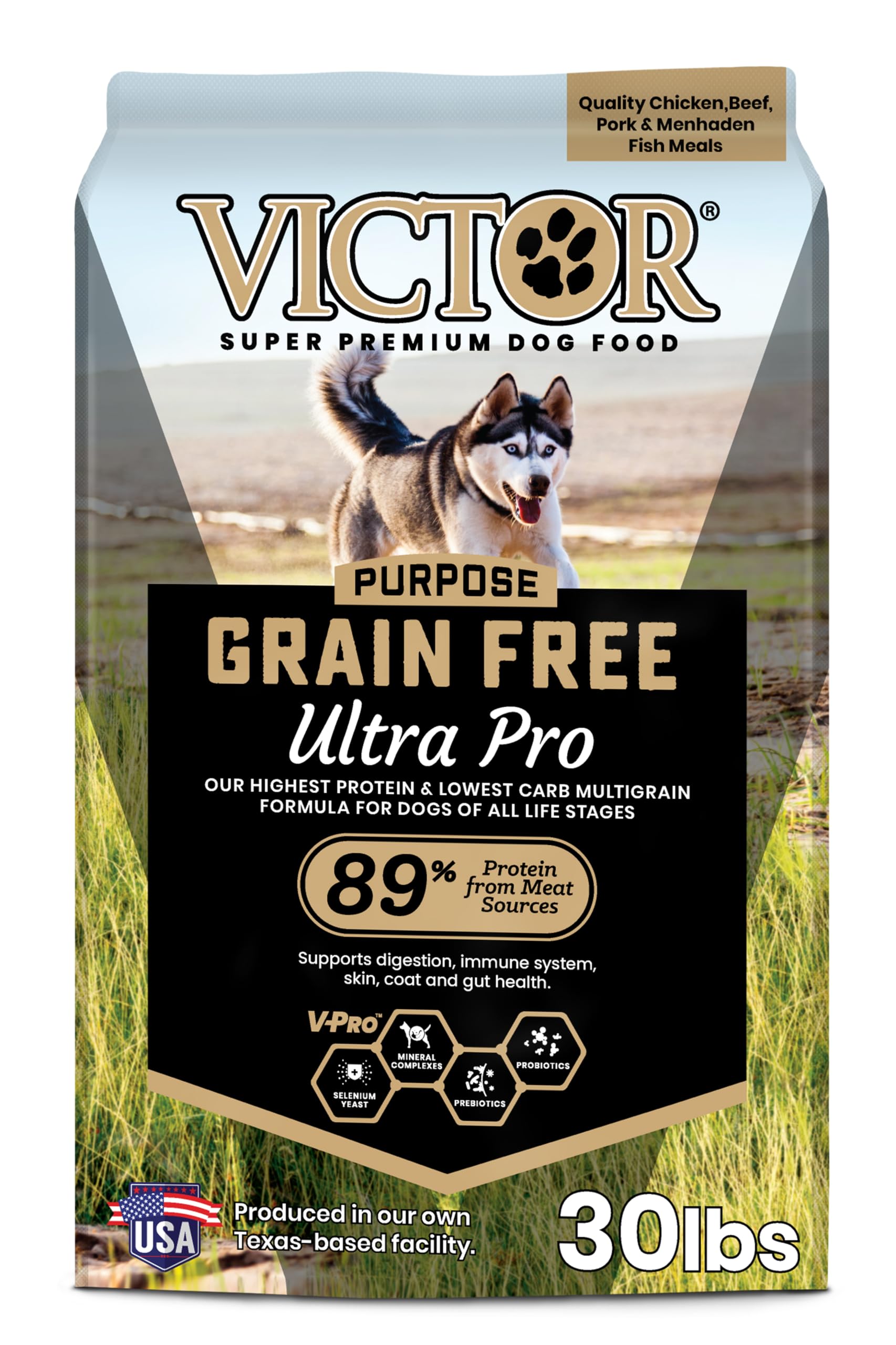 VICTOR Super Premium Dog Food – Grain Free Ultra Pro Kibble – High Protein, Low Carb for Active Dogs – 42% Protein Kibble for Sporting Dogs of All