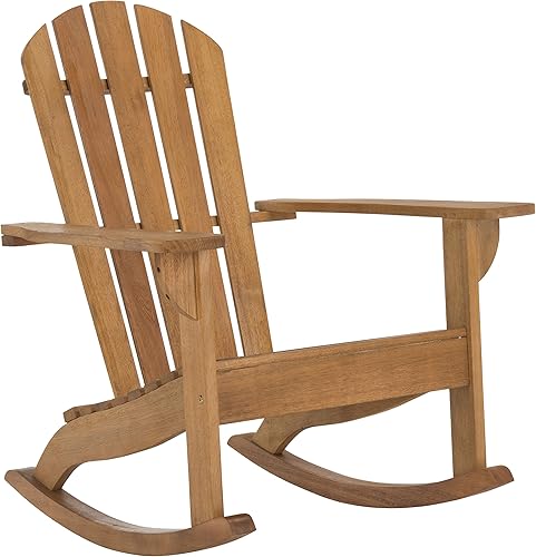 Miniatura 4 de Safavieh PAT7042A Colección Brizio Silla mecedora Adirondack de teca para exteriores