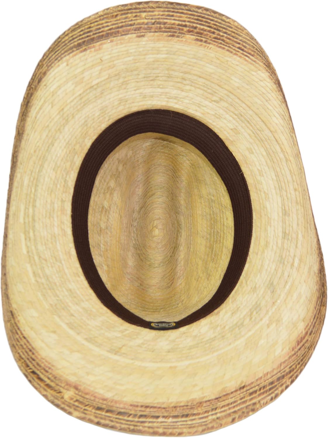 Large Mexican Palm Leaf Cowboy Hat Sombreros Vaqueros de Palma de Hombre, Flex Fit (Burnt Stain)