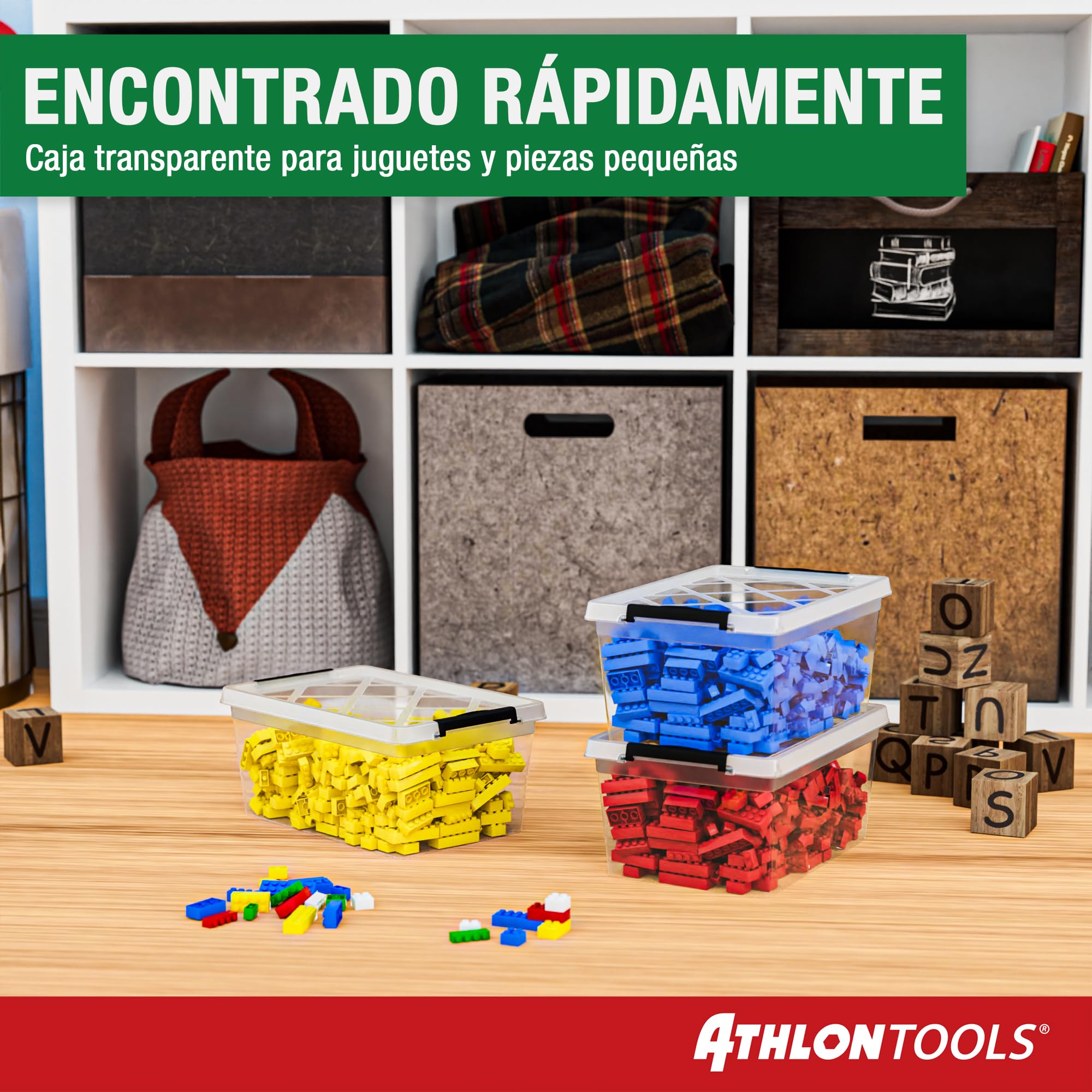 ATHLON TOOLS Zestaw 10 pojemników do przechowywania żywności z pokrywką, 5 l, 100% nowy materiał, bez BPA, przezroczyste, możliwość układania w stos, hermetyczne, lodówka, zamrażarka, szafa