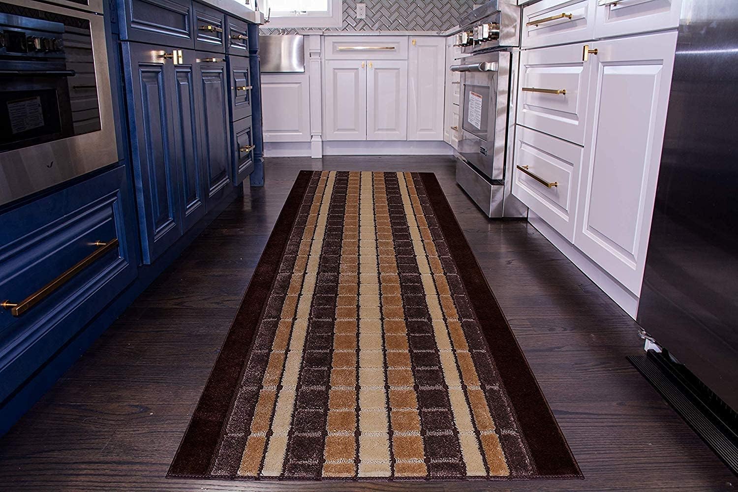 Amazon.com: Washable Custom Size Runner Rug Squares Geometric Design ...