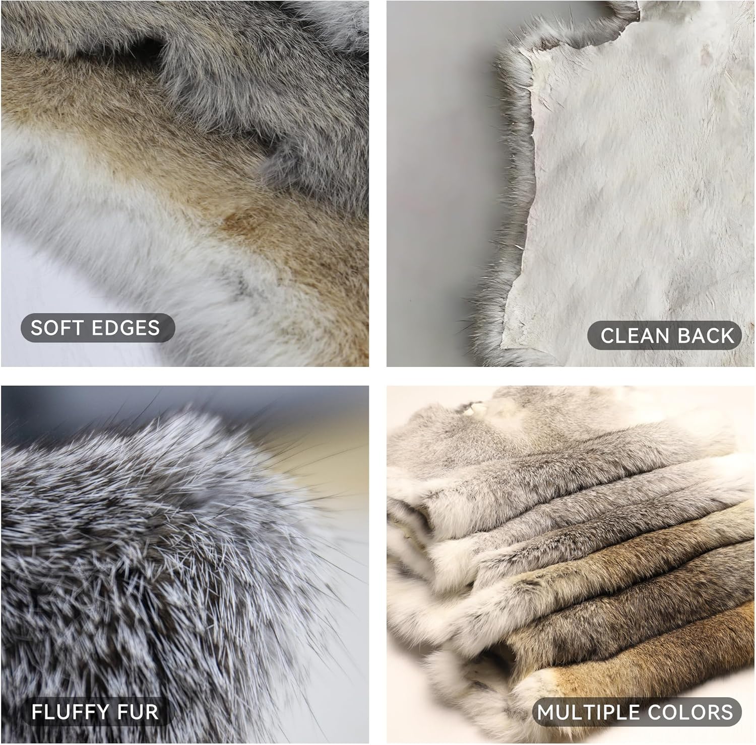 Craft Rabbit Fur Pelt Skin Genuine Tanned Animal Hide with Sewing Quality Leather 12" by 14" for Decoration DIY Crafts Cat Dog Toys Fur Fabric（5Pcs, Straw Yellow）