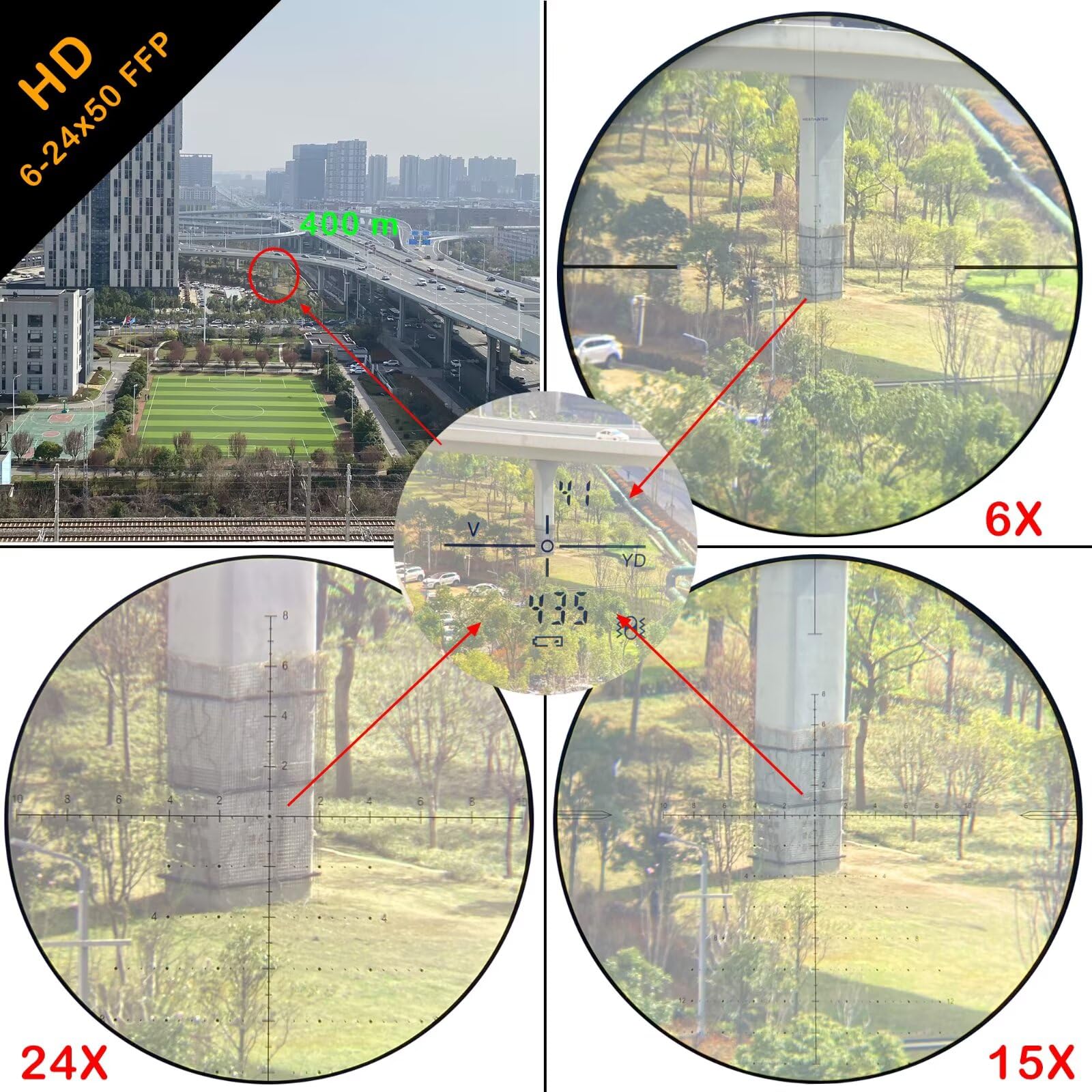 WestHunter Ottica HD 6 – 24 x 50 FFP, 30 mm First Focal Plane tattico di precisione (1/10 MIL)