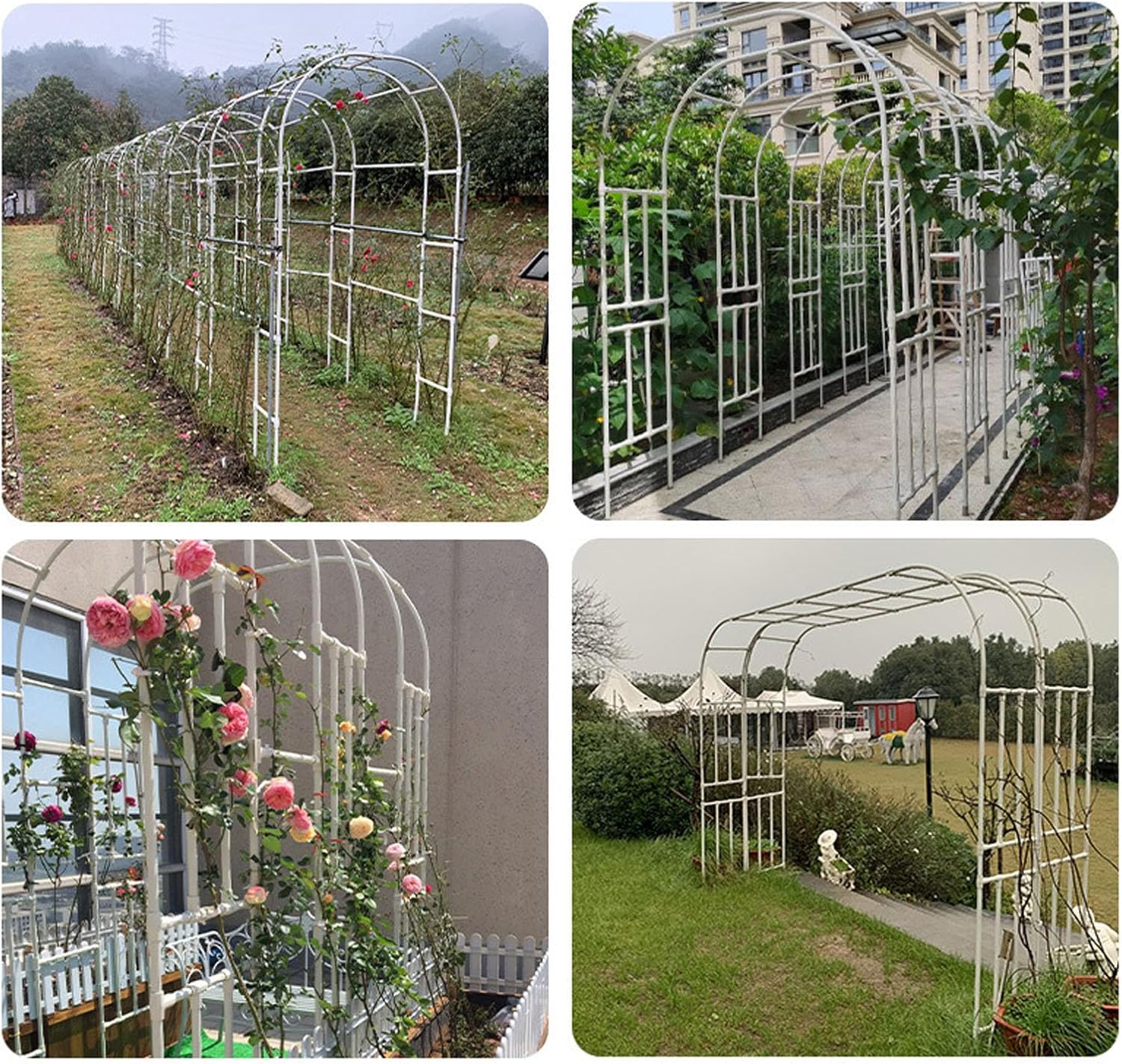 Garden Arch Wedding Arch,Garden Arbors,Outdoor Trellis Arbor Archway For Climbing Plants,Support Various Bridal Party Decoration,Pergola Arbor,Lawn,Party,Ceremony We(Size:150cm*240cm*30cm,Color:Black)