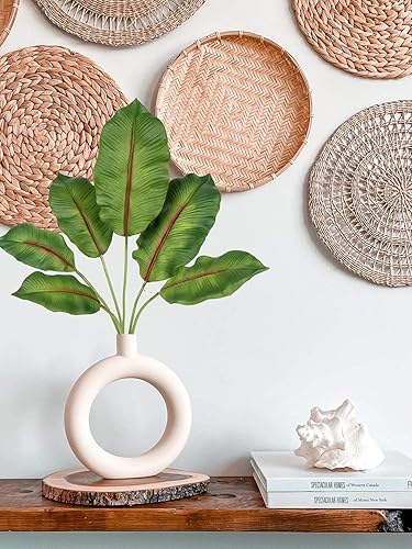 Miniatura 6 de 8 piezas de 8 pulgadas pequeñas de espuma de poliuretano artificial de hojas de palma tropicales de palma, hojas falsas para ramos de boda, hojas