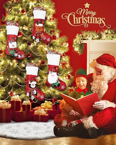 Vista 12 de COOLWUFAN Falda de árbol de Navidad de 48 pulgadas para decoración de fiesta de árbol de Navidad, felpa blanca (blanco)