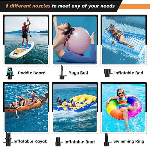 Miniatura 5 de Manguera de tabla de remo para tabla de remo inflable, barco, tienda de campaña, piscina, alfombrilla compatible con bomba eléctrica de tabla de