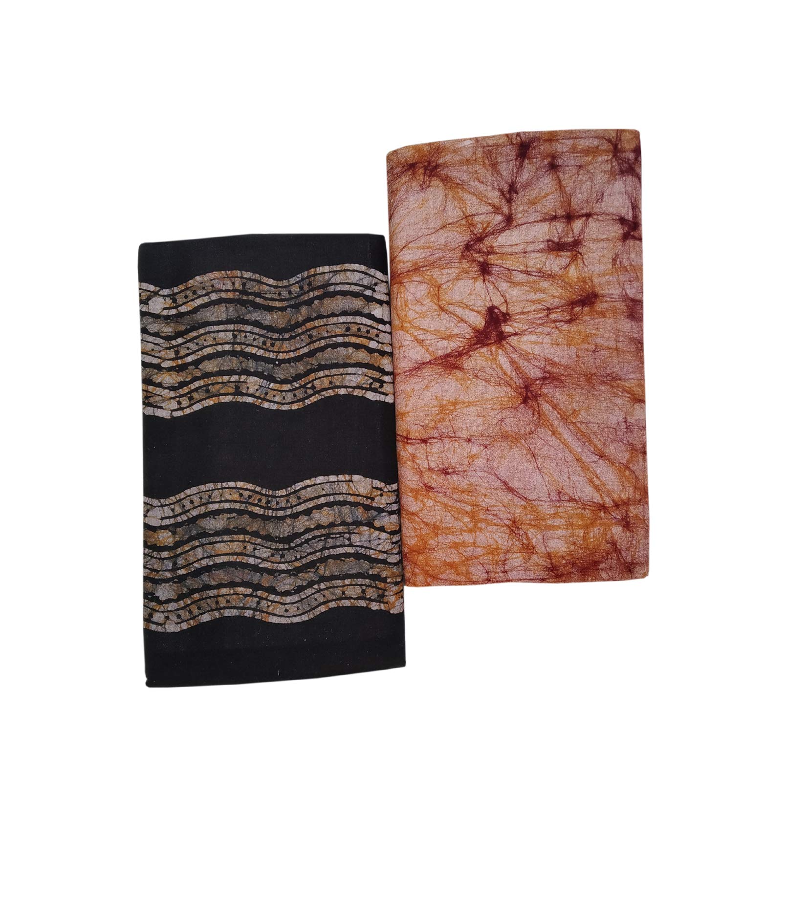 adhin MEN'S Pure Cotton wax Batik Handloom Lungis for Men Pack of 2 Black & Brown (2 25 mtr L52)-picture-58