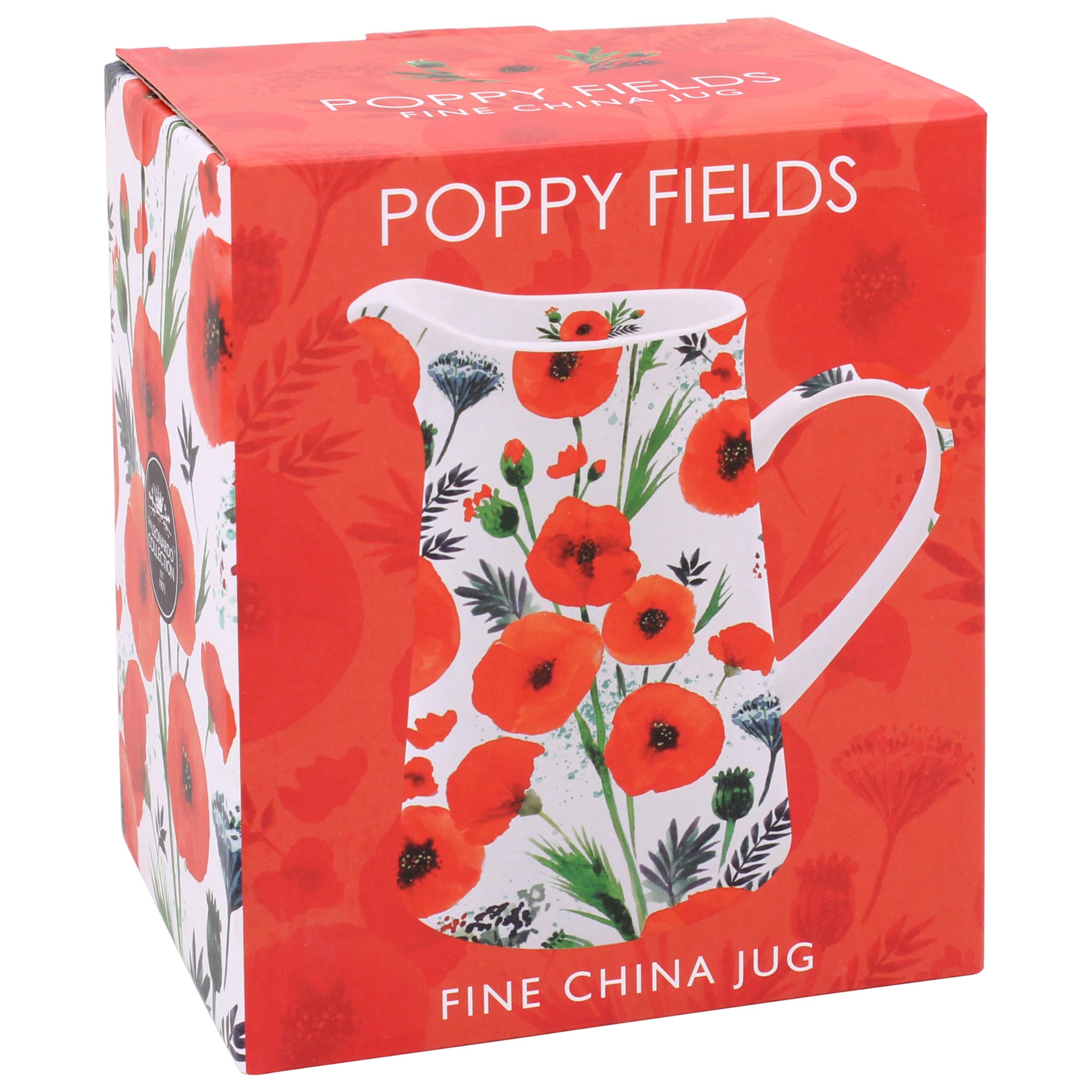 Red Poppy Floral Jug 14.5 CM Fine China Tableware Gift Home Decor Ceramic
