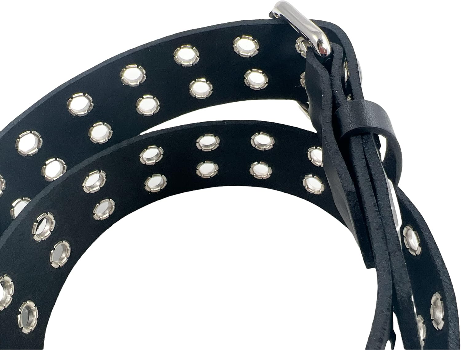 Funk Plus Grommet Eyelet Uniform Belt Made In USA Genuine Leather Punk Goth Thrash Metal