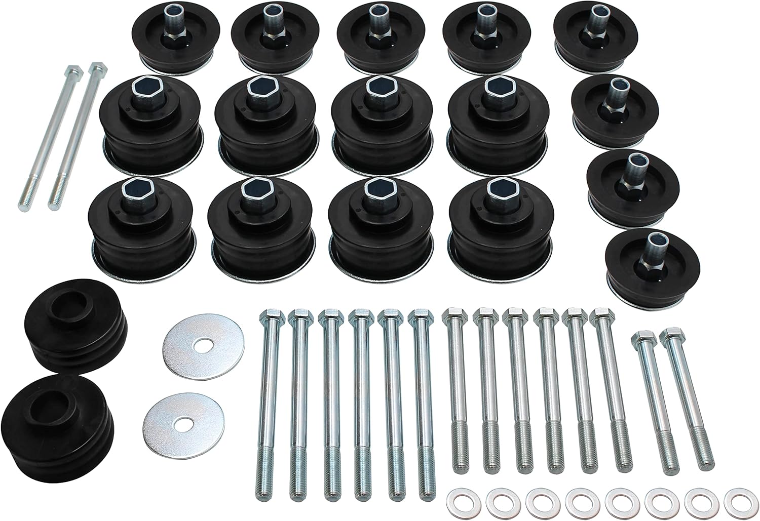 KF04060BK Body Mount Bushing Kit,Compatible with Ford F250 F350 Super Duty 2008-2016 2WD 4WD，Black