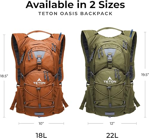 Miniatura 6 de TETON - Mochilas de hidratación Oasis, mochila de hidratación para senderismo, correr, ciclismo, ciclismo e hidratación. Funda de lluvia cosida y