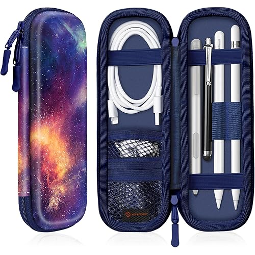 Fintie Holder Case for Apple Pencil Pro, Apple Pencil (USB-C / 1st / 2nd Generation), PU Leather Carrying Bag Sleeve Compatible with Pen, USB Cable, Samsung Stylus, Galaxy