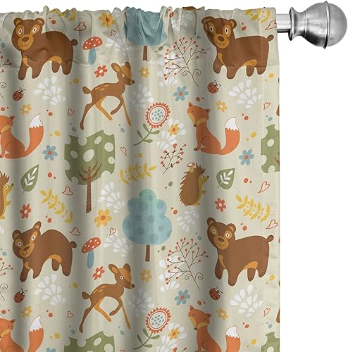 Miniatura 34 de Lunarable - Paneles de cortinas multicolor Amarillo y rojo,Negro y rosa,Bronceado oscuro,Verde,Naranja Marrón,Naranja y blanco,Naranja Amarillo,Rosa