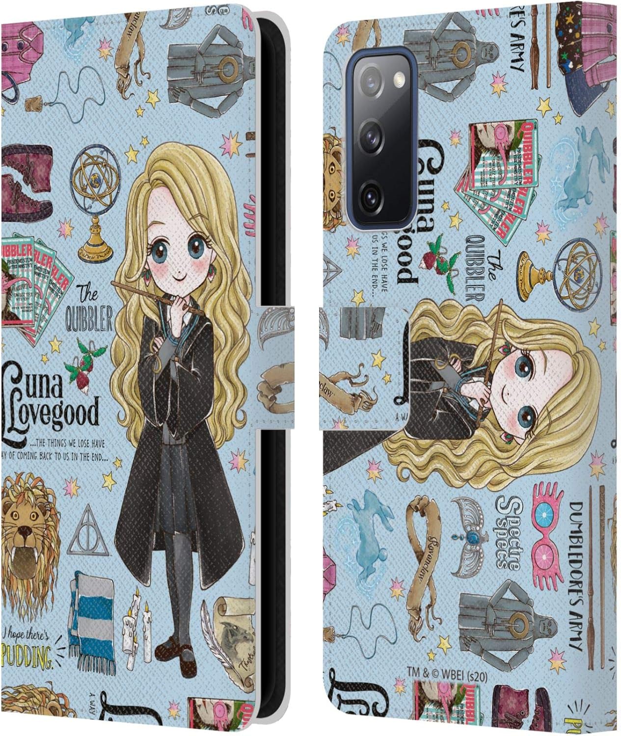 Head Case Designs Officially Licensed Harry Potter Luna Pattern Deathly Hallows XXXVII Leather Wallet Case Compatible with Samsung Galaxy S20 FE / 5G