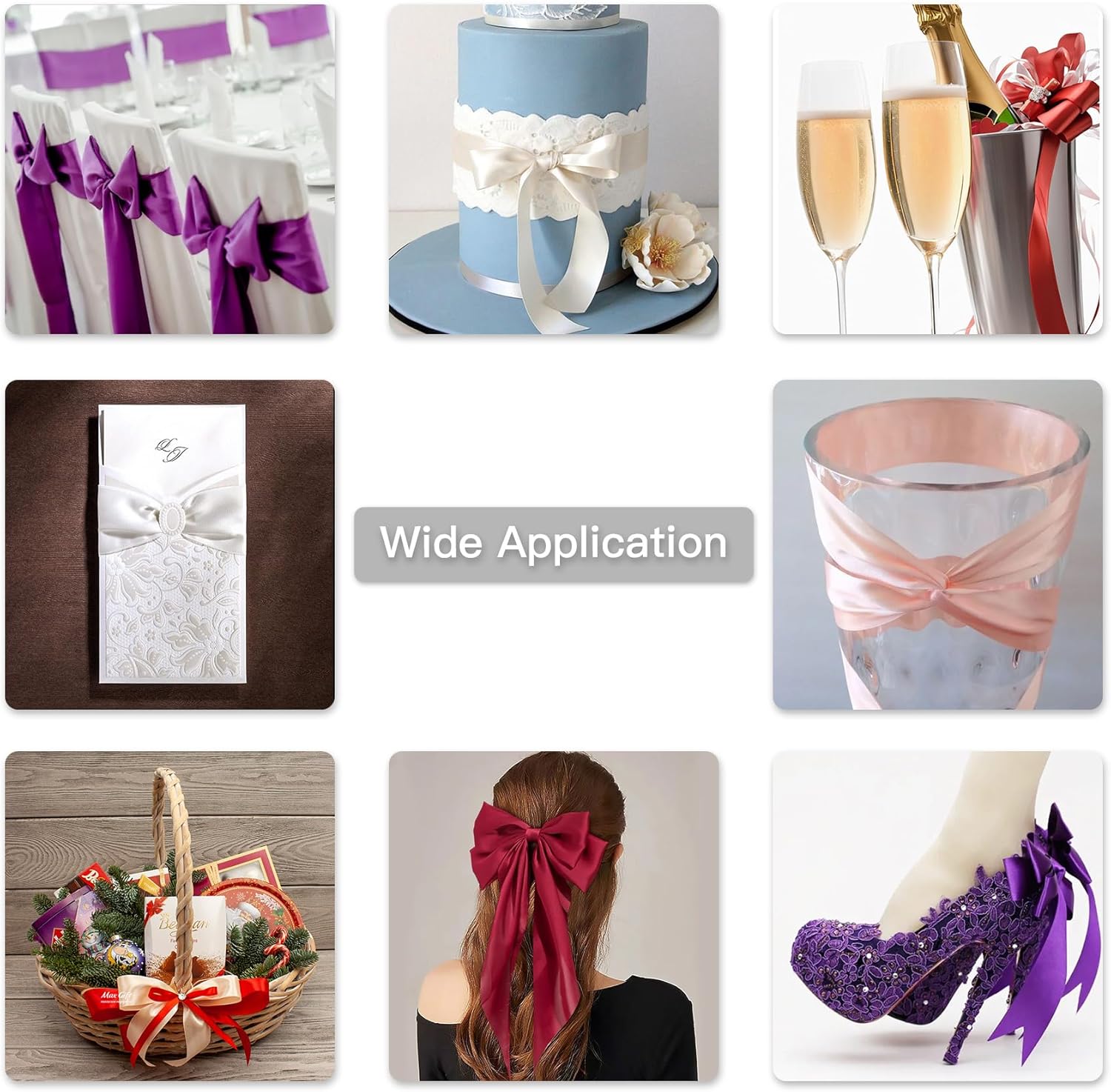 Red Ribbon 1-1/2 inch, 50 Yards Fabric Satin Ribbon, Double Faced Wide Silk Ribbons for Valentine Gift Wrapping Flower Bouquet DIY Craft Hair Bow Wedding Valentine Party Decorations - Image 7